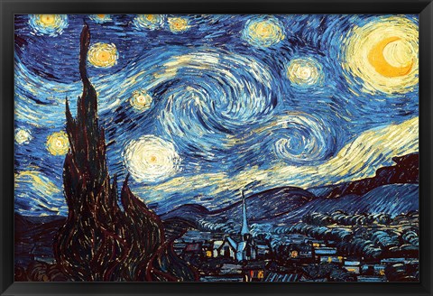 Framed Starry Night, June 1889 Print