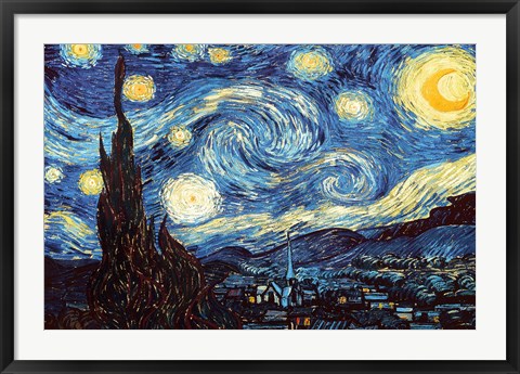 Framed Starry Night, June 1889 Print