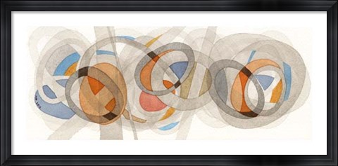 Framed Sepia &amp; Orange Circles Print