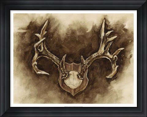 Framed Rustic Antler Mount I Print