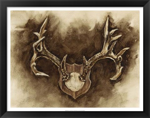 Framed Rustic Antler Mount I Print