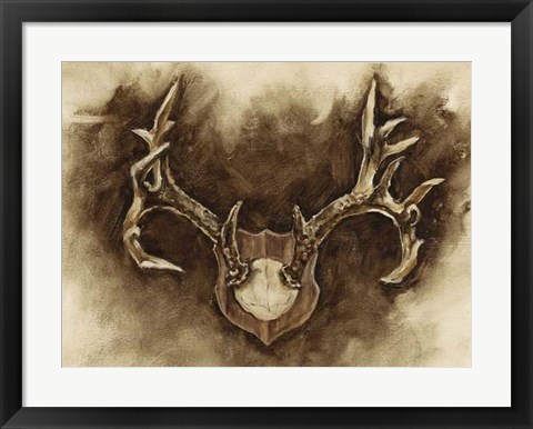 Framed Rustic Antler Mount I Print