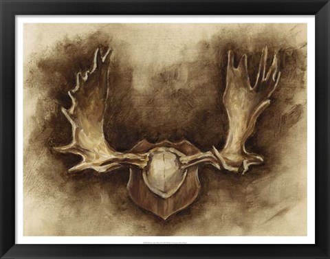 Framed Rustic Antler Mount II Print