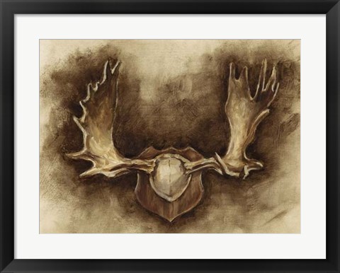 Framed Rustic Antler Mount II Print