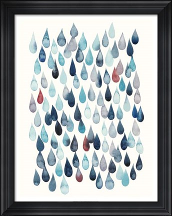 Framed Watercolor Drops I Print