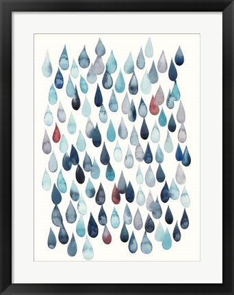 Framed Watercolor Drops I Print