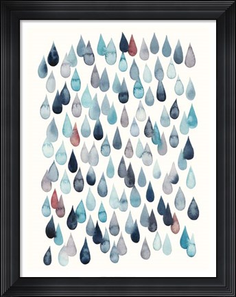 Framed Watercolor Drops II Print