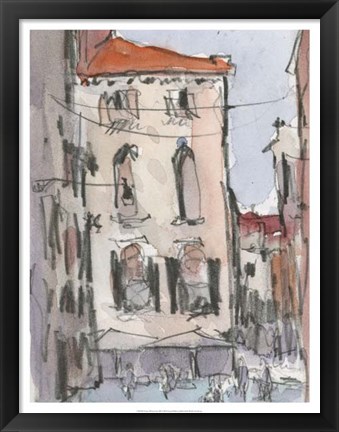 Framed Venice Watercolors III Print