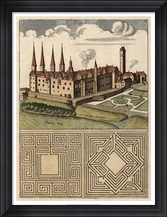Framed Castle &amp; Maze I Print
