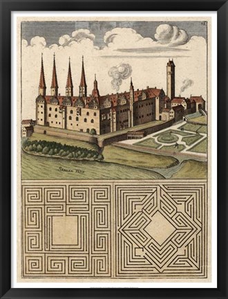 Framed Castle &amp; Maze I Print