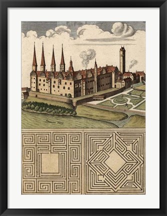 Framed Castle &amp; Maze I Print