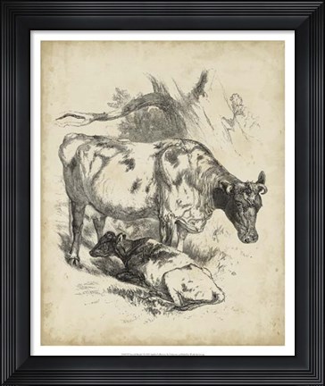 Framed Pastoral Sketch I Print