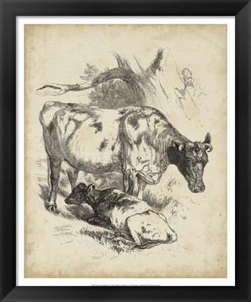 Framed Pastoral Sketch I Print