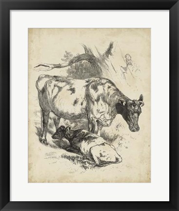 Framed Pastoral Sketch I Print