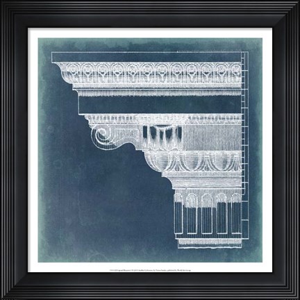 Framed Capital Blueprint I Print