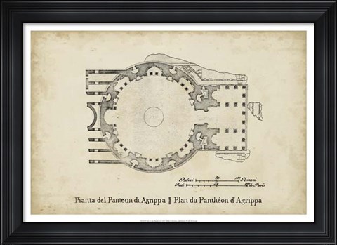 Framed Plan for the Pantheon Print