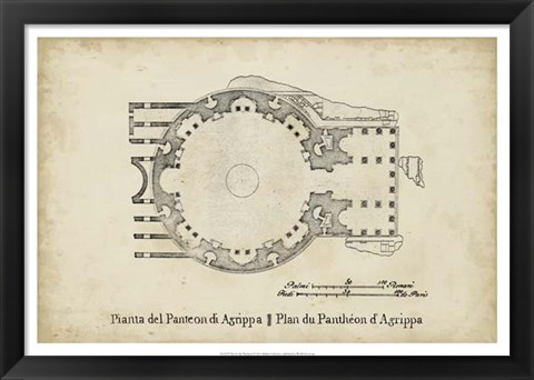 Framed Plan for the Pantheon Print