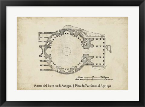 Framed Plan for the Pantheon Print