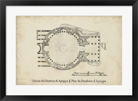 Framed Plan for the Pantheon Print