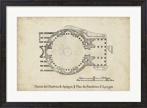 Framed Plan for the Pantheon Print