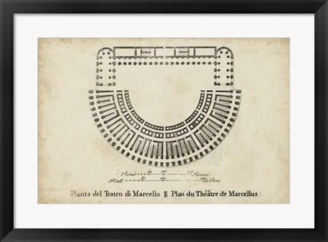 Framed Plan for the Theatre of Marcellus Print