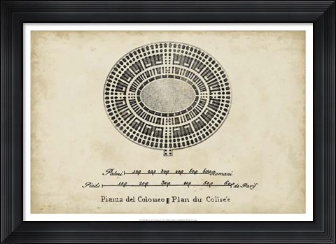 Framed Plan for the Colosseum Print