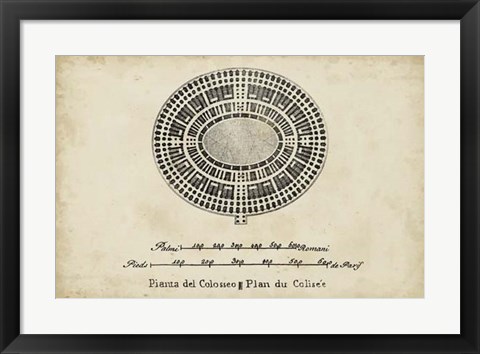 Framed Plan for the Colosseum Print