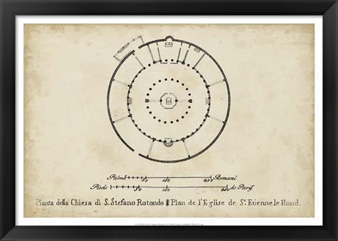 Framed Plan for St. Stephen&#39;s Rotunda Print