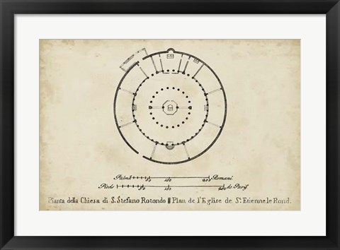 Framed Plan for St. Stephen&#39;s Rotunda Print