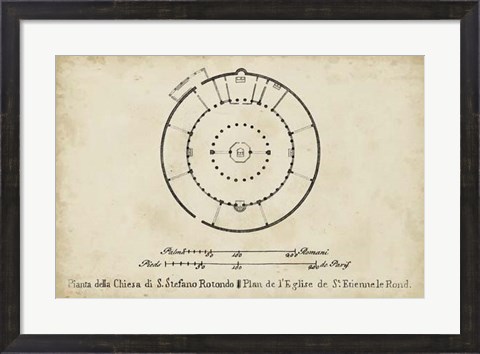 Framed Plan for St. Stephen&#39;s Rotunda Print