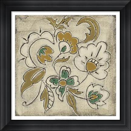 Framed Earthenware Floral III Print