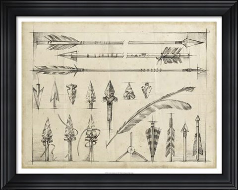 Framed Arrow Schematic I Print