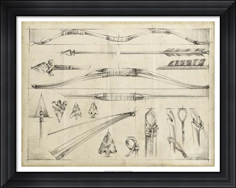 Framed Arrow Schematic II Print