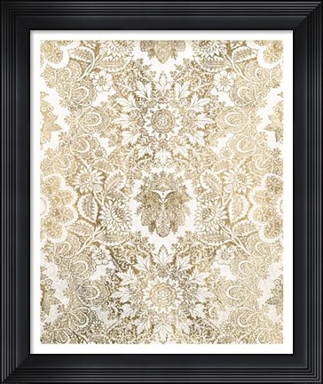 Framed Baroque Tapestry in Gold I Print