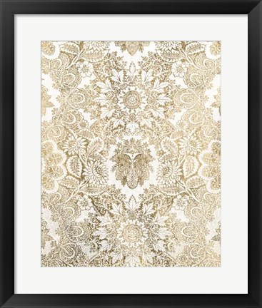 Framed Baroque Tapestry in Gold I Print