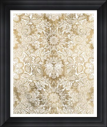 Framed Baroque Tapestry in Gold II Print