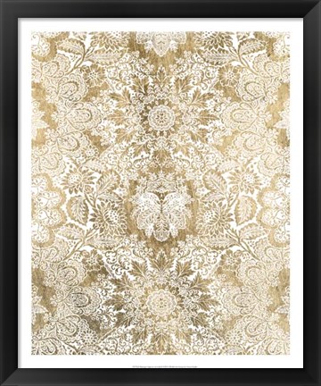 Framed Baroque Tapestry in Gold II Print