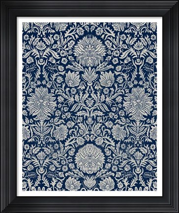 Framed Baroque Tapestry in Navy II Print
