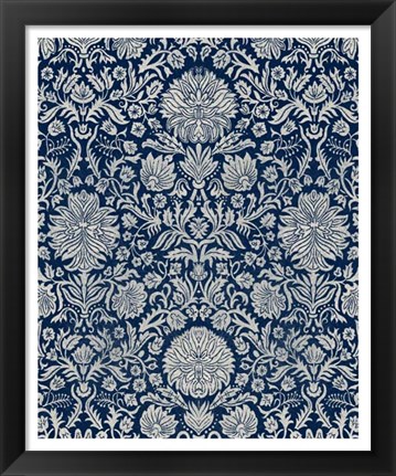 Framed Baroque Tapestry in Navy II Print