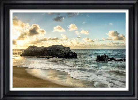 Framed Sunset at Lumahai Beach Print