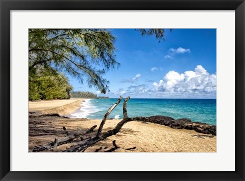 Framed Lumahai Beach Print