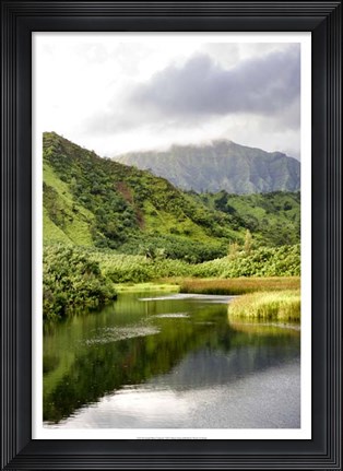 Framed Coastal Marsh Triptych I Print