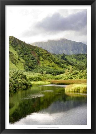 Framed Coastal Marsh Triptych I Print