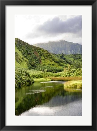 Framed Coastal Marsh Triptych I Print