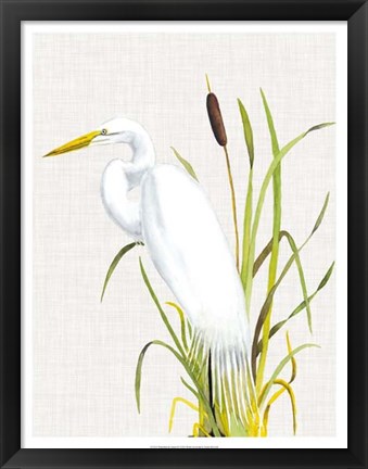 Framed Waterbirds &amp; Cattails IV Print