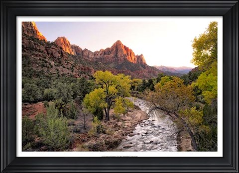 Framed Sunset on the Watchman I Print