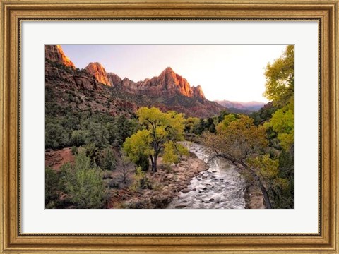 Framed Sunset on the Watchman I Print