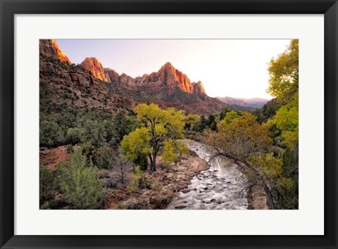 Framed Sunset on the Watchman I Print