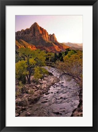 Framed Sunset on the Watchman II Print