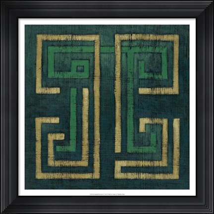 Framed Emerald Diversion I Print